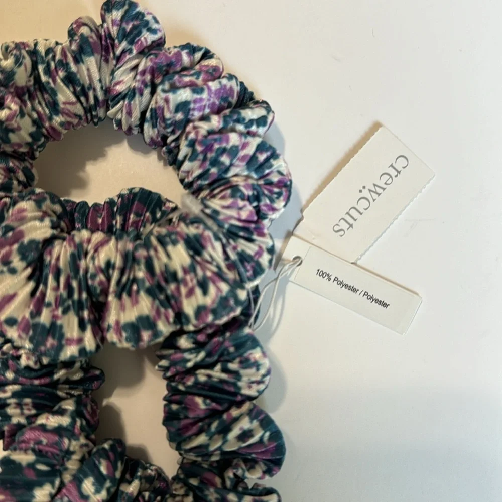 Crewcuts J.Crew Floral Scrunchies 2 Pack Blue Multicolor NWT Hair Ties